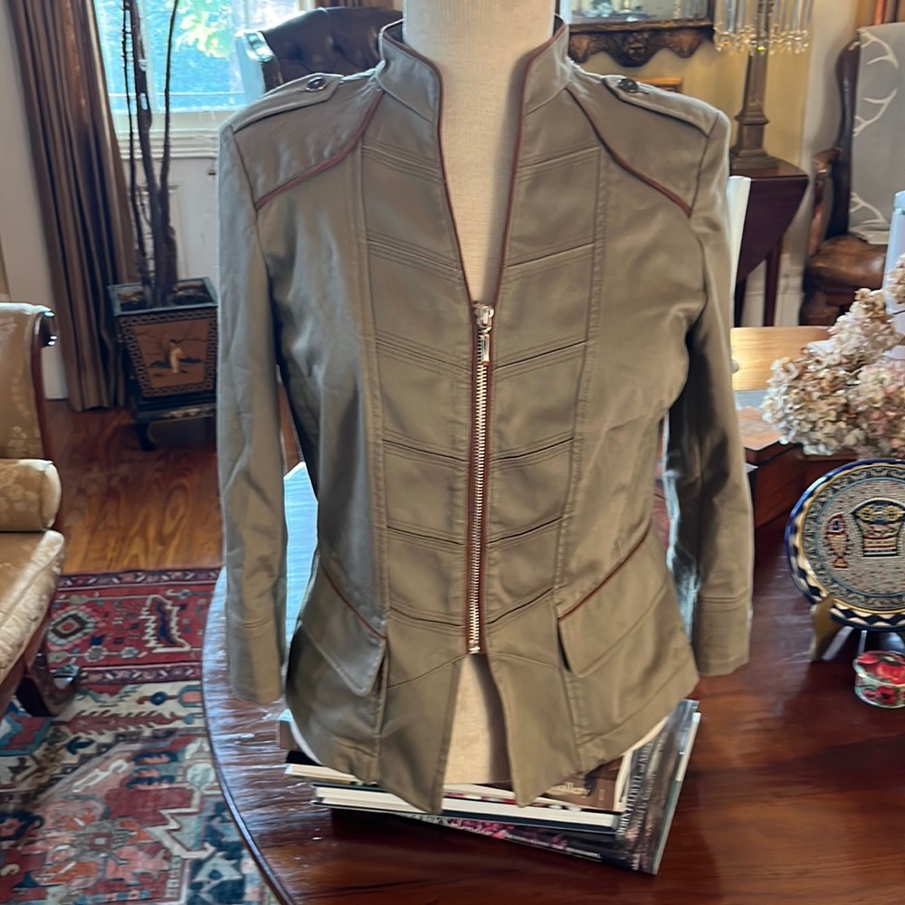 White House Black Market Olive Green Military-Style Jacket